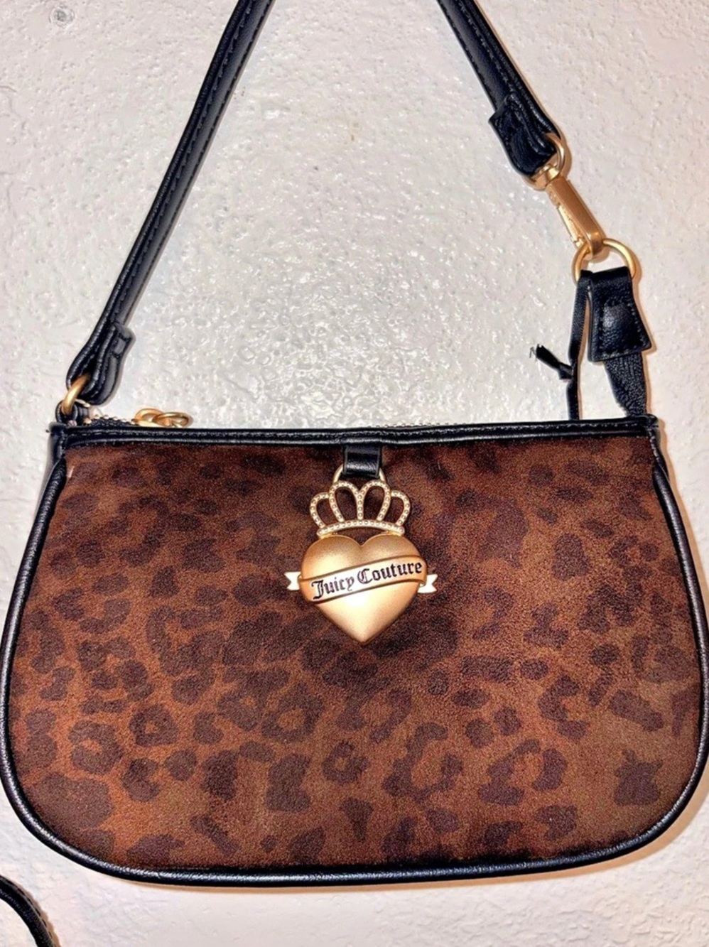 Juicy Couture Leopard Print Shoulder Bag Brown & Black